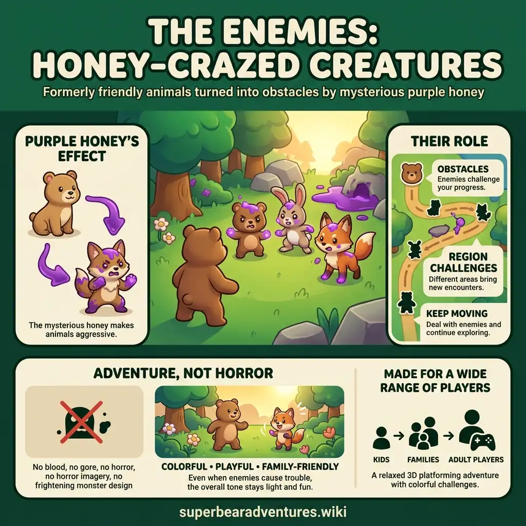 The Enemies: Honey-Crazed Creatures