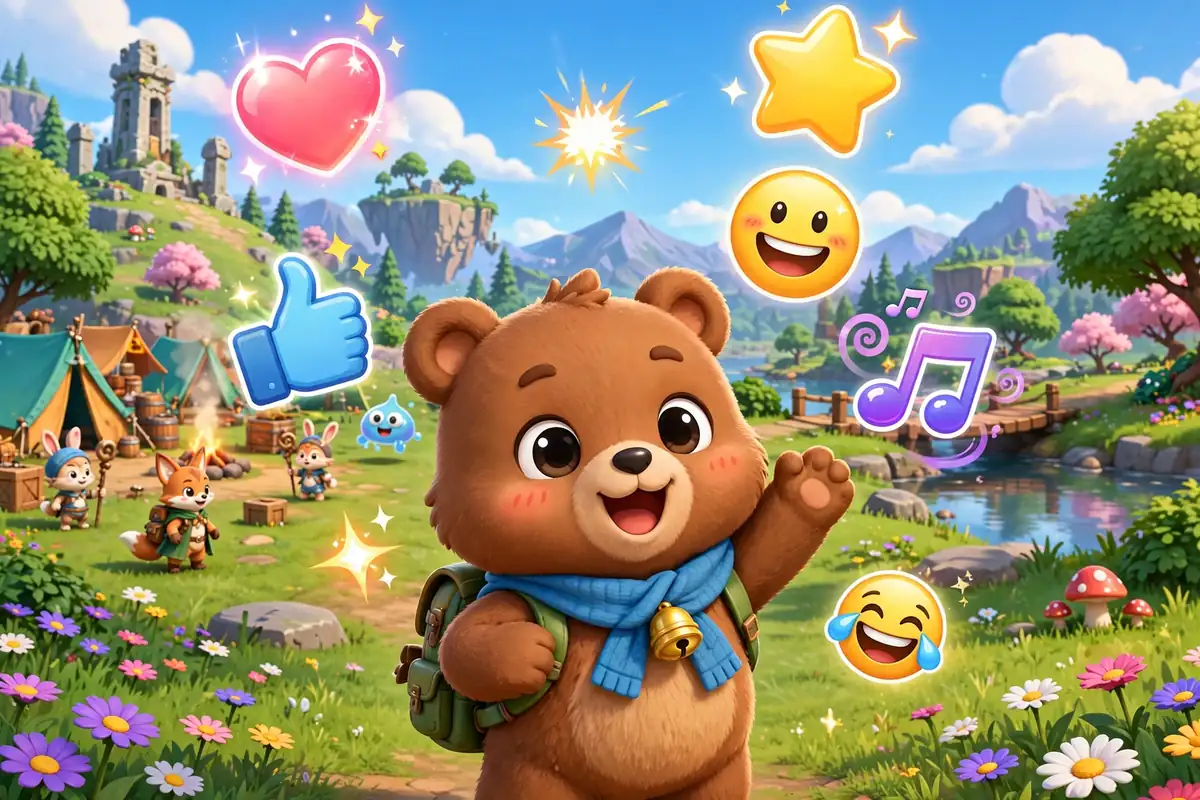 Super Bear Adventure emotes explained — in-game reactions that work like stickers